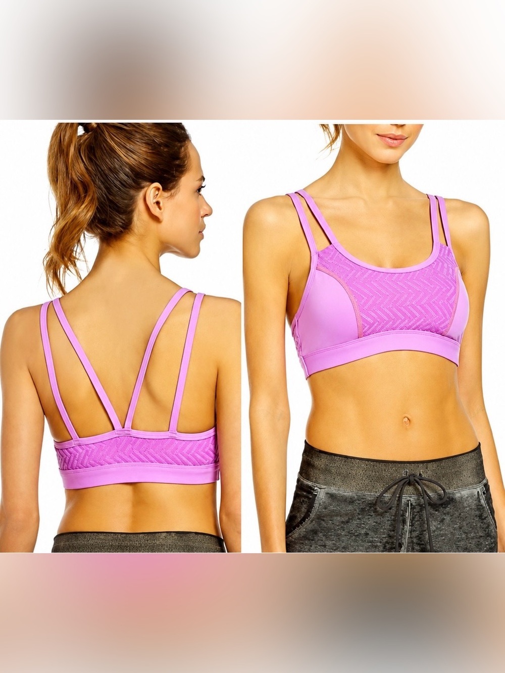 Gianni Bini GB Sports Bra Pink Size Large